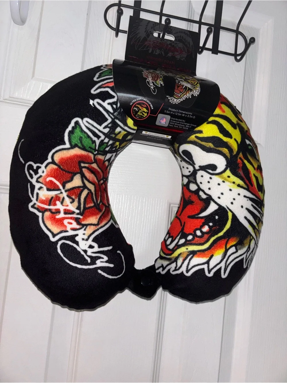 Tiger & Rose Travel Neck Pillow - Black, Yellow, Red NWT